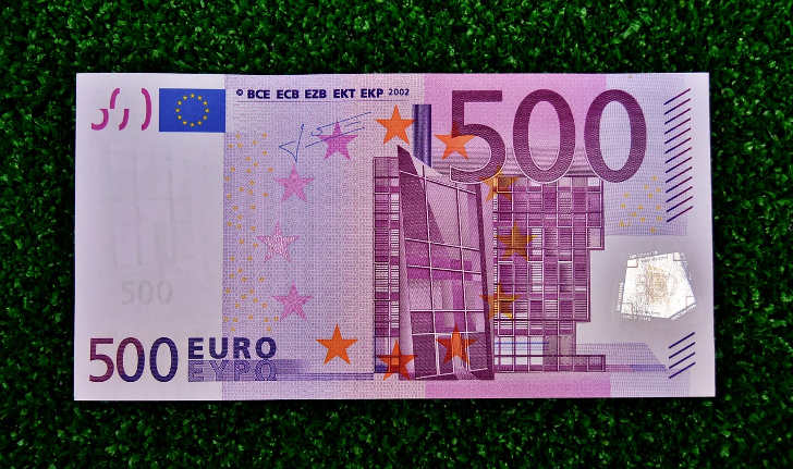kredit trotz hartz 4 - 500 Euro schein auf dem gras
